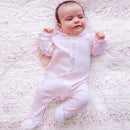 Loretta Floral Babygrow & Hat - Pale Pink