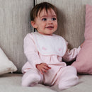 Lisa Babygrow & Detachable Bib - Pale Pink