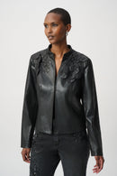 Foiled Suede Jacket - Black