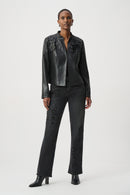 Foiled Suede Jacket - Black