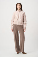 Leatherette Bomber Jacket - Pearl Blush