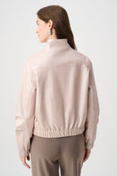 Leatherette Bomber Jacket - Pearl Blush
