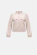 Leatherette Bomber Jacket - Pearl Blush