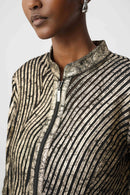 Metallic Fitted Jacket - Black/gold