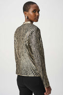 Metallic Fitted Jacket - Black/gold