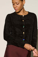 Crewneck Cardigan - Black
