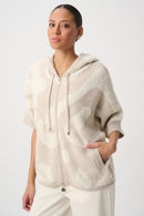 Hooded Print Sweater - Oatmeal Melange/gold