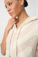 Hooded Print Sweater - Oatmeal Melange/gold