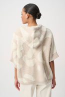Hooded Print Sweater - Oatmeal Melange/gold