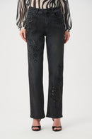 Bootcut Embellished Jeans - Charcoal Grey