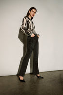Bootcut Embellished Jeans - Charcoal Grey
