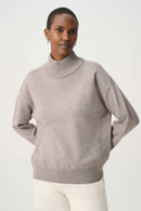 Turtleneck Sweater - Taupe Melange