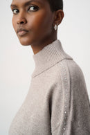 Turtleneck Sweater - Taupe Melange