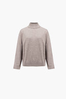 Turtleneck Sweater - Taupe Melange