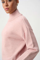 Turtleneck Sweater - Soft Blush Melange