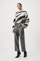 Animal Print Pullover - Oatmeal Melange