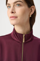Satin Puff Sleeve Jacket - Elderberry