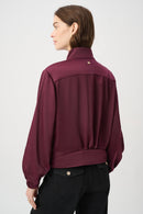 Satin Puff Sleeve Jacket - Elderberry