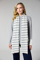 Striped Scarf - Light Grey