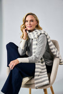 Striped Scarf - Light Grey