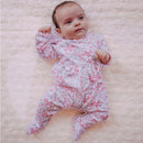 Lacey Floral Babygrow & Hairband - Pale Pink
