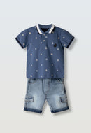 Polo & Shorts Set - Navy