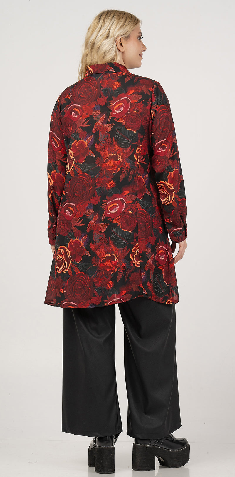 red print shirt - Red Flower