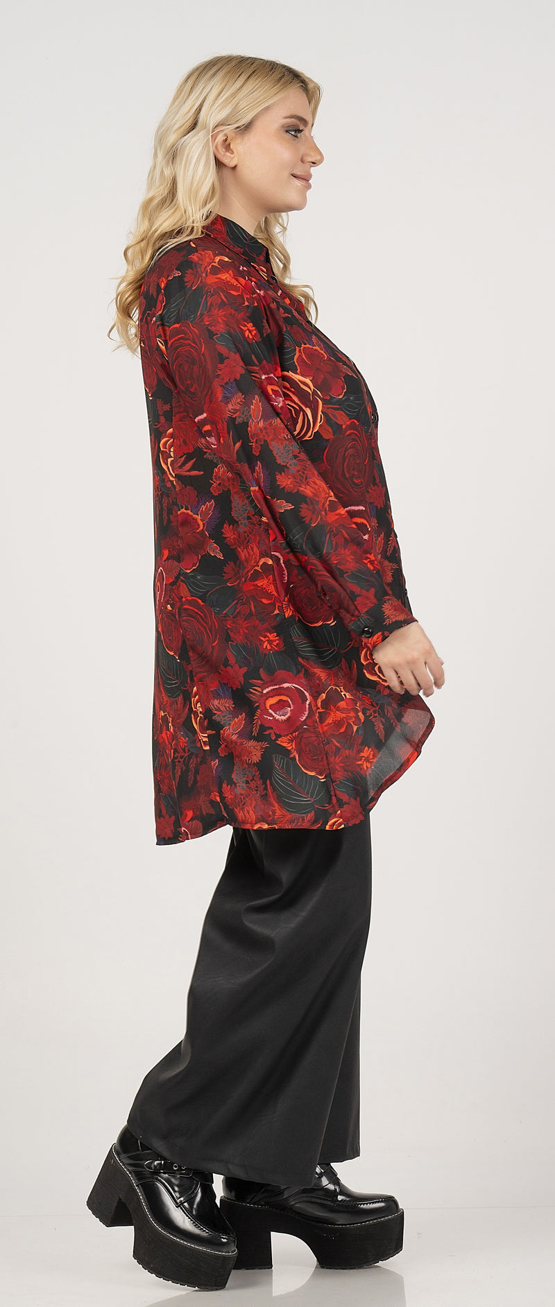 red print shirt - Red Flower