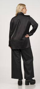 SATIN/GLITTER SHIRT - Black