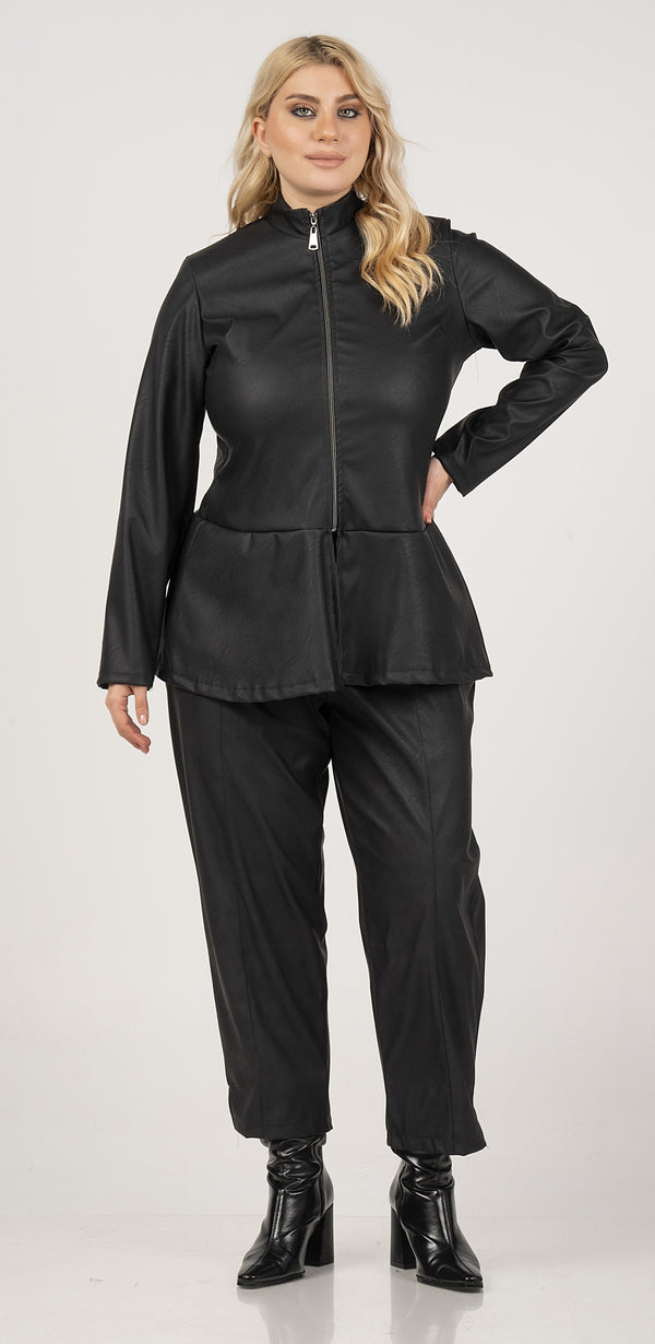 PLETHER TROUSERS - Black