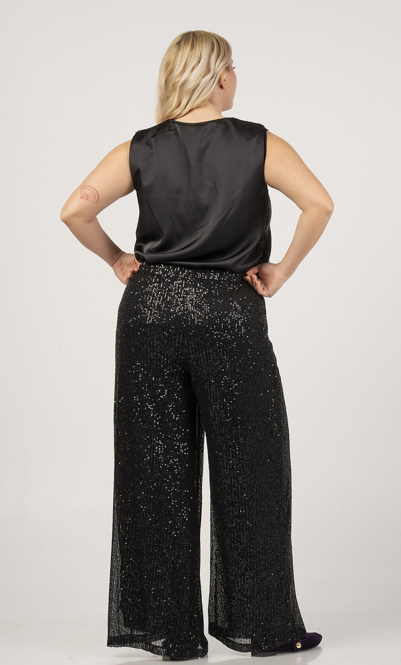 GLITTER TROUSERS - Black