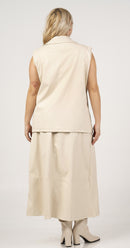 PLEATHER WAISTCOAT - Cream