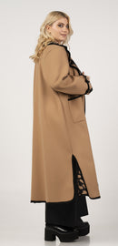 coat - Camel/black