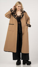 coat - Camel/black
