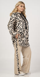 hoodie - Cream/black Print