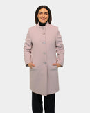 High Collar Long Coat - Mushroom