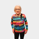 Zip Detail Round Neck Jumper - Print