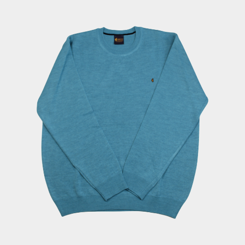 Plain Crew Neck Jumper - Aqua