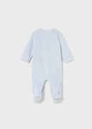2 Piece Velour Onesie - Sky/cloud