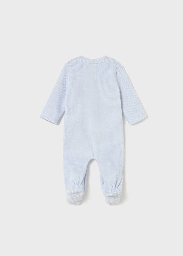 2 Piece Velour Onesie - Sky/cloud