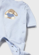 2 Piece Velour Onesie - Sky/cloud