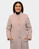 High Collar Long Coat - Mushroom