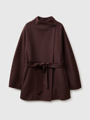 Wrap Belted Coat - Dark Brown