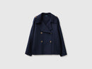 Short Double Breasted Coat - Navy
