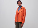 Short Double Breasted Coat - Orange