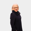 Fur Detail Coat - Navy