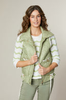 Short Plain Gilet - Pistachio