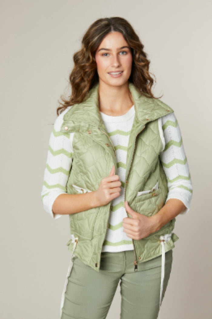 Short Plain Gilet - Pistachio