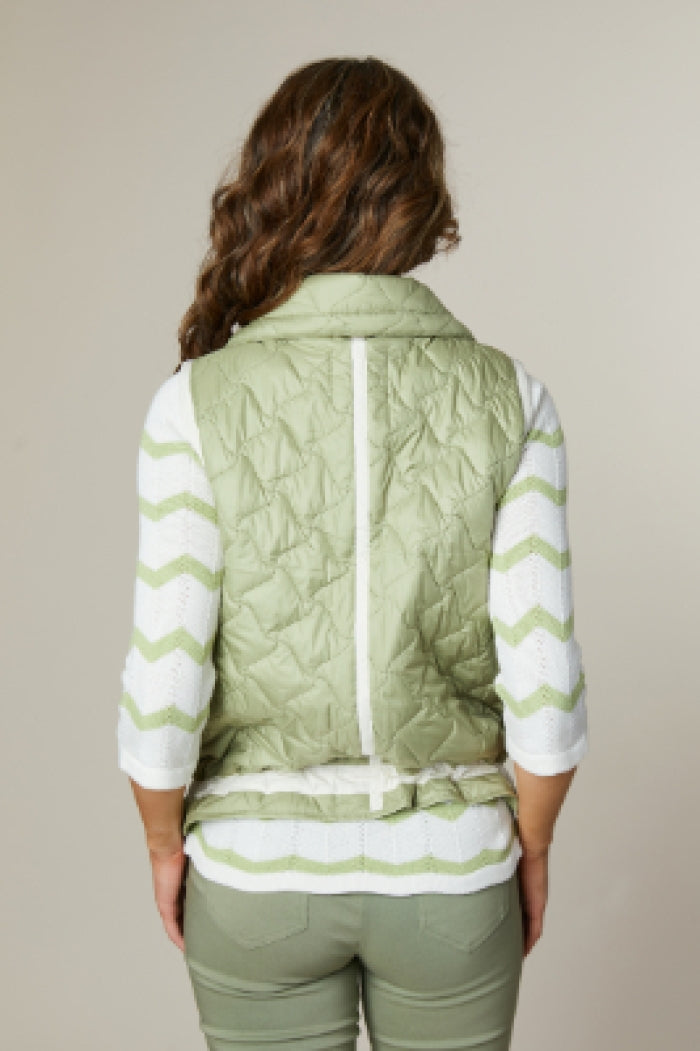 Short Plain Gilet - Pistachio