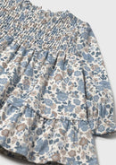 Print Velvet Dress - Blue